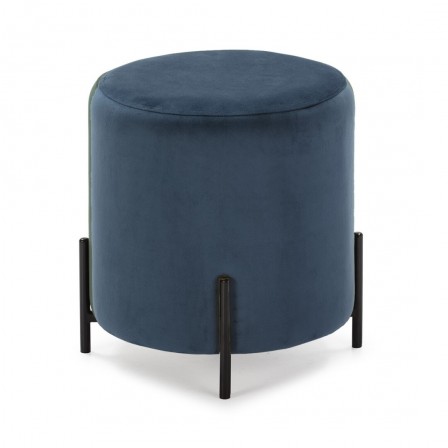 PUFF PO-01 TERCIOPELO AZUL