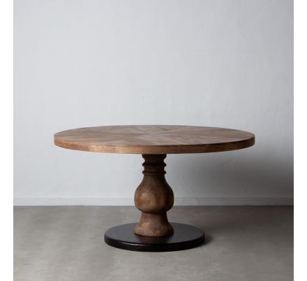 MESA COMEDOR NATURAL-NEGRO 140 X 140 X 75 CM - Imagen 1