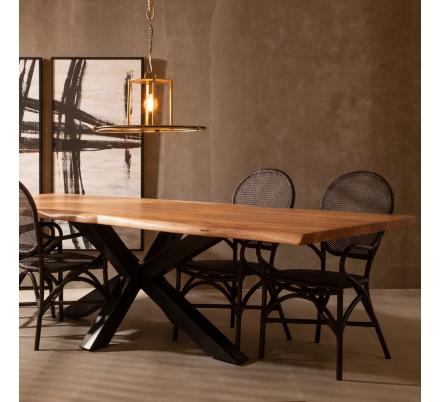 MESA COMEDOR NATURAL-NEGRO 300 X 94 X 78 CM - Imagen 2