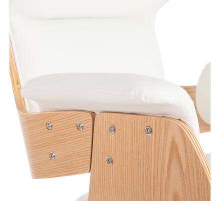 SILLÓN RUEDAS NATURAL-BLANCO SIMIL PIEL 68 X 62 X 85 CM - Imagen 7