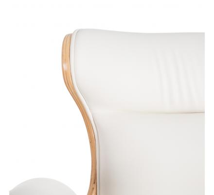 SILLÓN RUEDAS NATURAL-BLANCO SIMIL PIEL 68 X 62 X 85 CM - Imagen 8