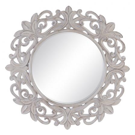 ESPEJO BLANCO ROTO PU/CRISTAL 122,70 X 4,80 X 122,70 CM - Imagen 1