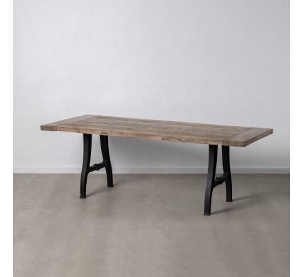 MESA COMEDOR NATURAL-NEGRO 220 X 90 X 76 CM - Imagen 1