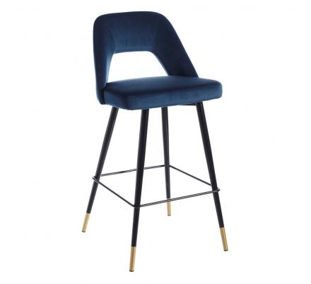 TABURETE AZUL TEJIDO-METAL 43 X 47 X 105 CM - Imagen 1
