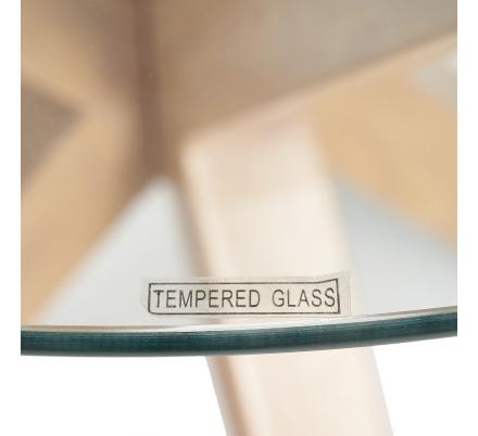 MESA COMEDOR NATURAL CRISTAL-METAL 90 X 90 X 76 CM - Imagen 3