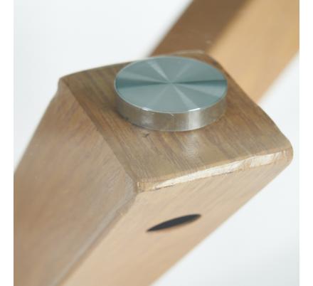 MESA COMEDOR NATURAL CRISTAL-METAL 90 X 90 X 76 CM - Imagen 4
