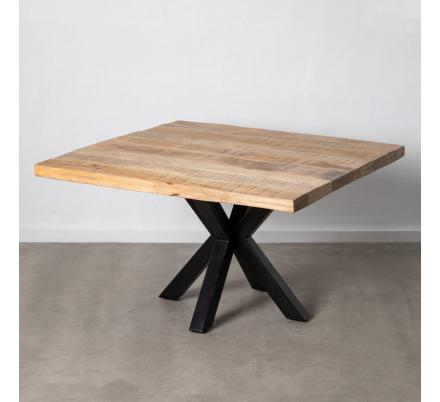MESA COMEDOR NATURAL-NEGRO 130 X 130 X 76 CM - Imagen 1