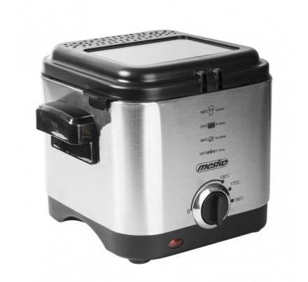 Freidora Acero Inox. 900w 1'5l Tapa Transparente Luz Control Cesta Elevable Asa Plegable
