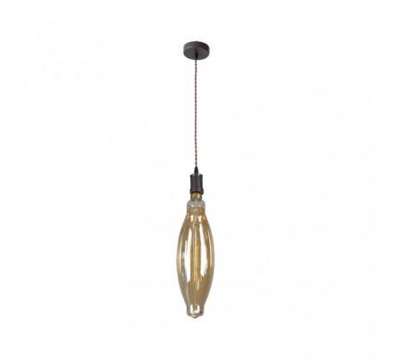 Colgante Lilia 1xe27 Marron/ambar  Bombilla  Incluida 8w 3000k 640lm Regx12x12 Cm