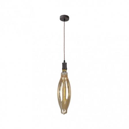 Colgante Lilia 1xe27 Marron/ambar  Bombilla  Incluida 8w 3000k 640lm Regx12x12 Cm