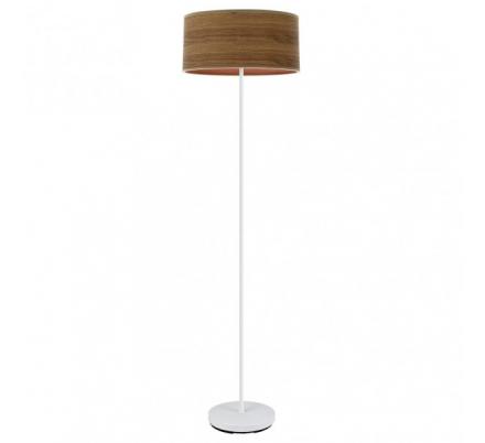 Pie Salon Jerte 1xe27  Blanco/madera Oscura 165x40x40 Cm