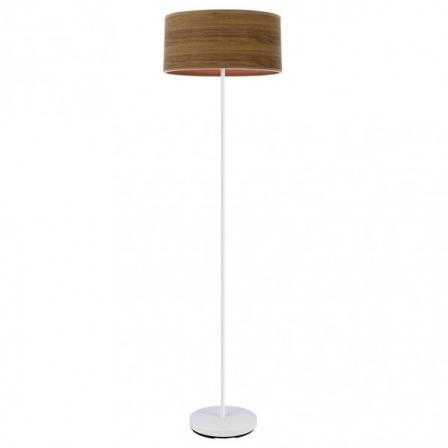 Pie Salon Jerte 1xe27  Blanco/madera Oscura 165x40x40 Cm