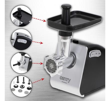 Picadora De Carne 1600w 2kg/min 3tamices Ac.inoxid 2vel C/accesorios Facil Desmon.y Limpiar