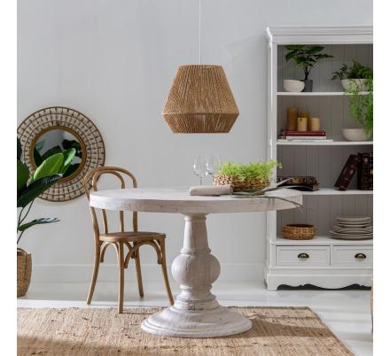 MESA COMEDOR BLANCO ROZADO 120 X 120 X 76 CM