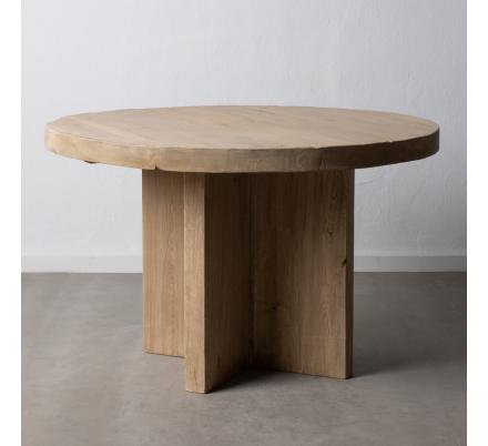 MESA COMEDOR NATURAL MADERA DE OLMO 120 X 120 X 76 CM