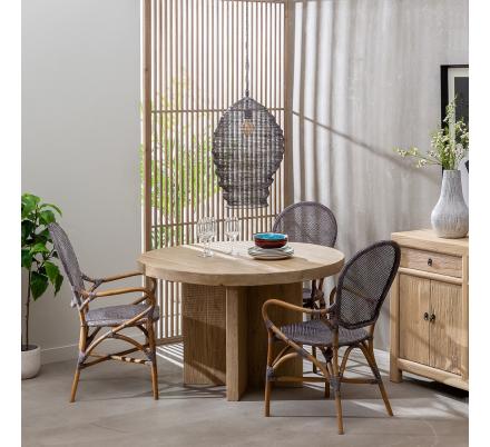 MESA COMEDOR NATURAL MADERA DE OLMO 120 X 120 X 76 CM