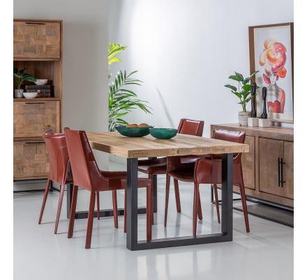 MESA COMEDOR NATURAL-NEGRO 180 X 100 X 76 CM