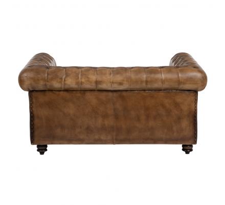 SOFÁ 2 PLAZAS MARRÓN PIEL SALÓN 153 X 83 X 76 CM