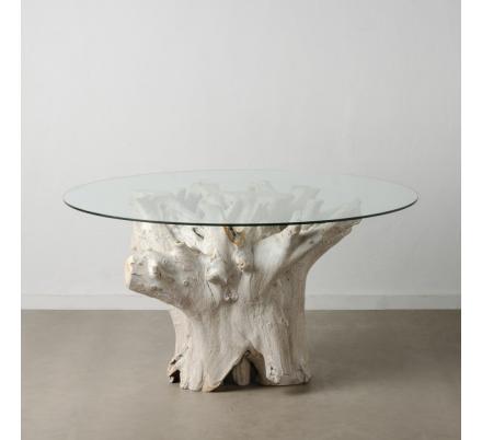 MESA COMEDOR BLANCO ROZADO 140 X 140 X 75 CM