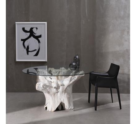 MESA COMEDOR BLANCO ROZADO 140 X 140 X 75 CM
