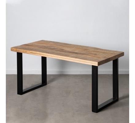 MESA COMEDOR NATURAL-NEGRO 160 X 80 X 76 CM