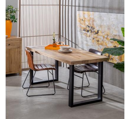 MESA COMEDOR NATURAL-NEGRO 160 X 80 X 76 CM