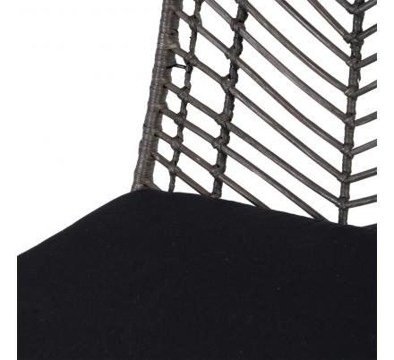 SILLA GRIS-NEGRO RATÁN/METAL SALÓN 45 X 54 X 81 CM