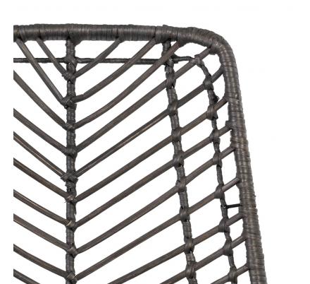 SILLA GRIS-NEGRO RATÁN/METAL SALÓN 45 X 54 X 81 CM