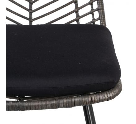 SILLA GRIS-NEGRO RATÁN/METAL SALÓN 45 X 54 X 81 CM