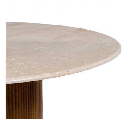 MESA COMEDOR NATURAL-CREMA MÁRMOL/MADERA 120 X 120 X 74 CM