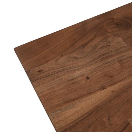 MESA COMEDOR NEGRO-MARRÓN MADERA-HIERRO 200 X 100 X 76 CM