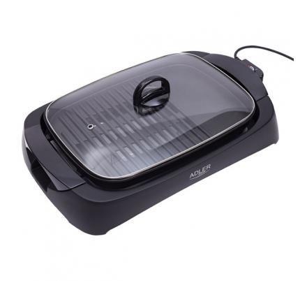 Grill Parrilla Electrica 3000w Reg.temperatura,antiadherente C/tapa De Vidrio Y Espatula 12x51x32 Cm
