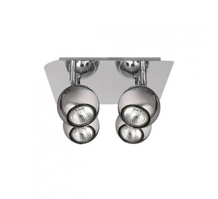 Plafon Foco Dali Cromo 4xgu10 Bomb. Halog. Incl.14x25x25