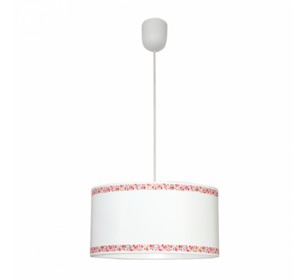 Colgante Cenefa Blanco/rosa 1xe27 Regx35d