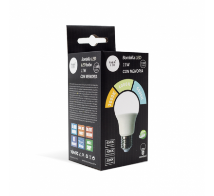 Bombilla 11w Standar E27 3000k,4000k, 6000k 1100lm Fabriled Con Memoria