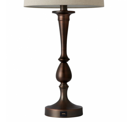 Sobremesa Khalifa1xe27 Marron 60´5x28x28 Cm Puerto Usb