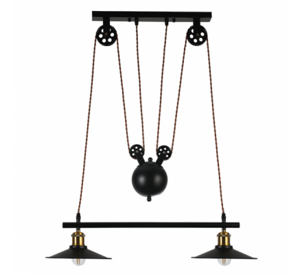 Colgante Triguero 2xe27 Negro Regx22x70 Cm