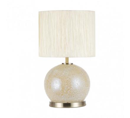 Sobremesa Cristal Secoya 1xe27+LED 5W 4000K 2 Encend.indep  50x30x30 Cm Mosaico Ambar/cuero  C/pant Beis
