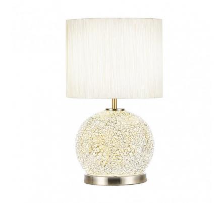 Sobremesa Cristal Secoya 1xe27+LED 5W 4000K 2 Encend.indep  50x30x30 Cm Mosaico Ambar/cuero  C/pant Beis