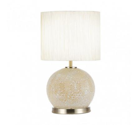 Sobremesa Cristal Secoya 1xe27+LED 5W 4000K 2 Encend.indep  50x30x30 Cm Mosaico Ambar/cuero  C/pant Beis