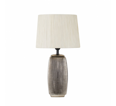 Sobremesa Ceramica Sucupira 1xe27 Bronce Dorado C/pant Beis 54x30x30cm