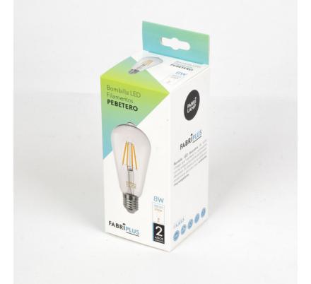 Bombilla Filamento Pebetero 14x6,5d 8w 850lm E27  Clara 2700k