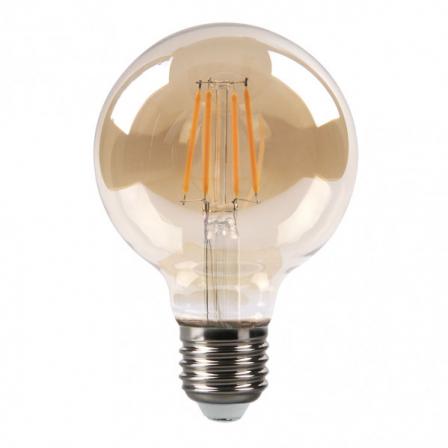 Bombilla Filamento Globo 12x8d 8w 750lm E27  Ambar 2700k