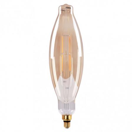 Bombilla Filamento Vela 43x12d 8w 640lm E27 Ambar Ambar 3000k