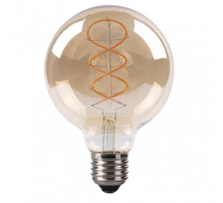 Bombilla Filamen.trenzado Globo 13x9,5d 4w 250lm  E27 Ambar 2200k