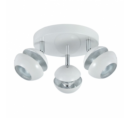 Plafon Beethoven 3xgu10 Blanco/plata  14x22x22 Cm