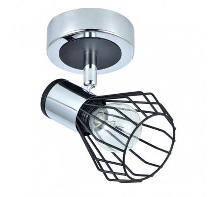 Foco Mateo 1xe14 Cromo/negro 8,5x15x15 Cm