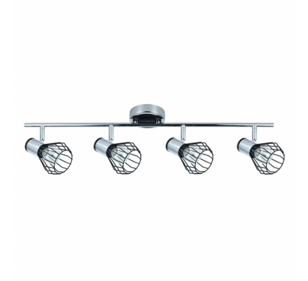 Regleta Mateo 4xe14 Cromo/negro 15x69,5x8,5 Cm