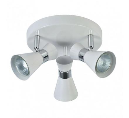 Plafon Maximo 3xgu10 Blanco/cromo 13x20x20 Cm