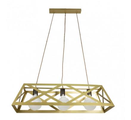 Colgante Rectangular Melli 3xe27 Oro  Regx85x30 Cm